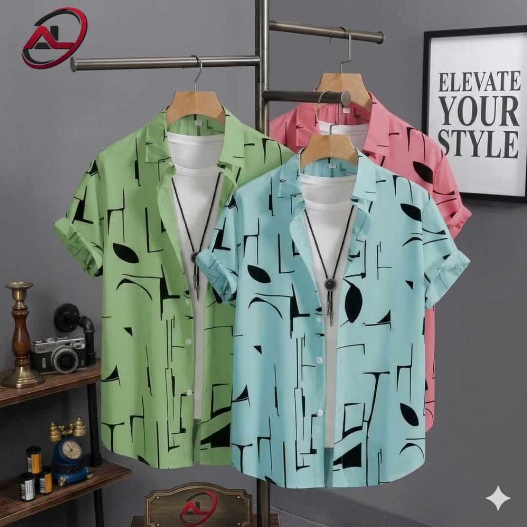 3 pcs Combo Premium China Fabric Ultra Soft Casual Half Sleece Summer Shirt For Men